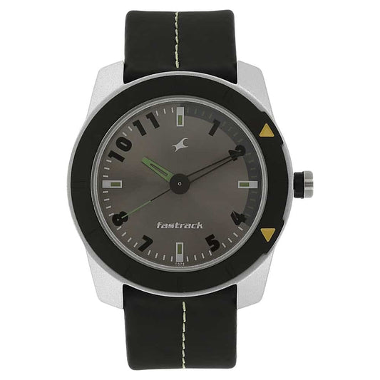 NR3015AL02 GREY DIAL BLACK PLASTIC STRAP WATCH - Kamal Watch Company