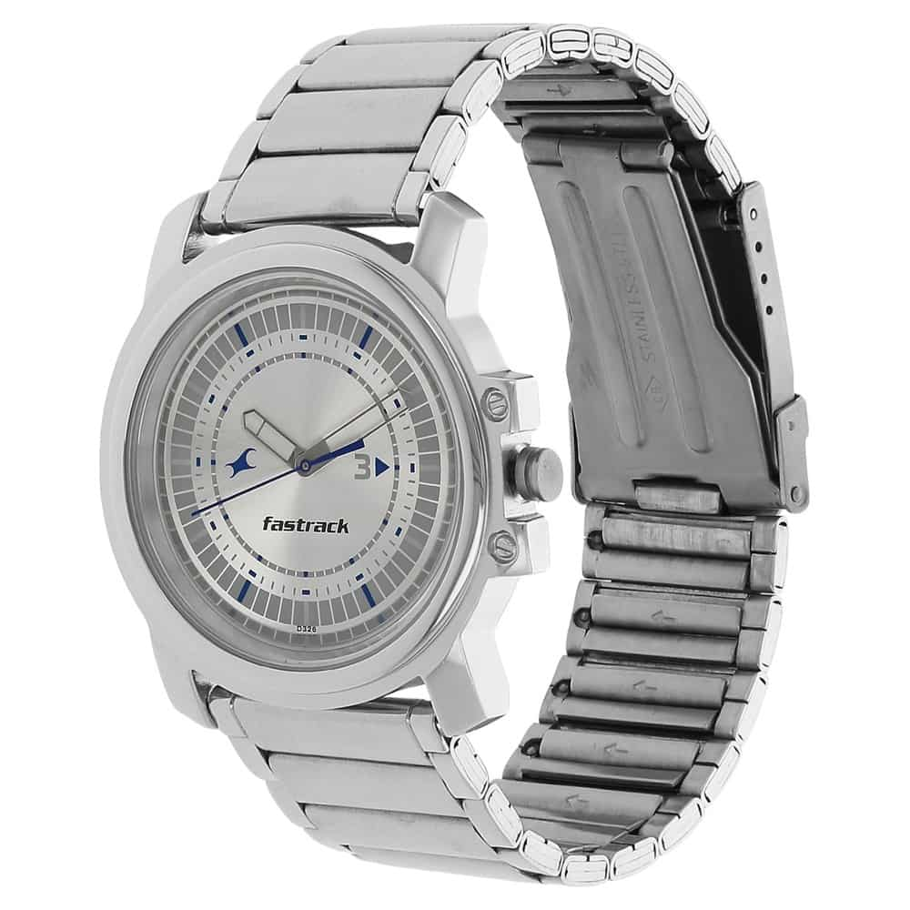 NP3039SM03 SILVER DIAL SILVER STAINLESS STEEL STRAP WATCH - Kamal Watch Company