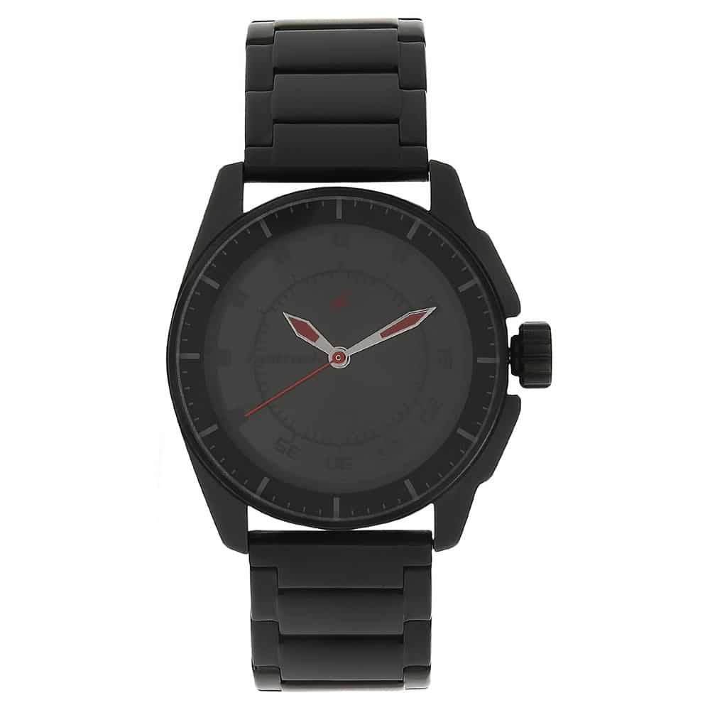 NR3089NM01 BLACK DIAL BLACK STAINLESS STEEL STRAP WATCH