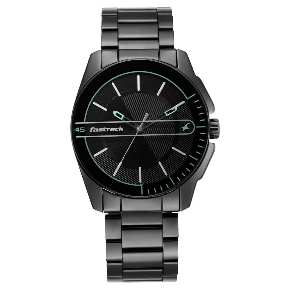 NR3089NM03 WEAR YOUR LOOK WITH BLACK DIAL METAL WATCH - Kamal Watch Company