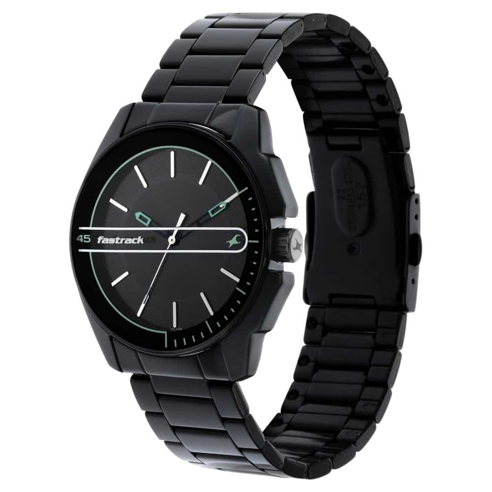 NR3089NM03 WEAR YOUR LOOK WITH BLACK DIAL METAL WATCH - Kamal Watch Company