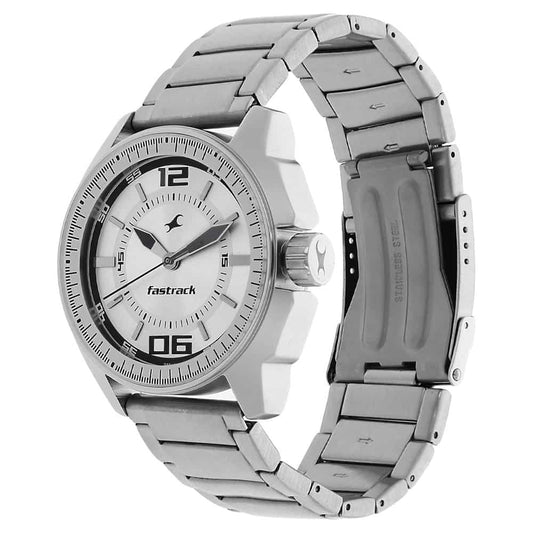 NR3089SM01 SILVER DIAL SILVER METAL STRAP WATCH - Kamal Watch Company