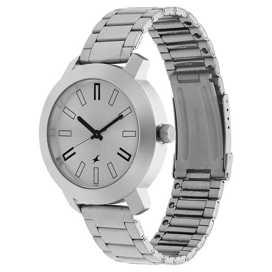 NR3120SM01 SILVER DIAL SILVER STAINLESS STEEL STRAP WATCH - Kamal Watch Company