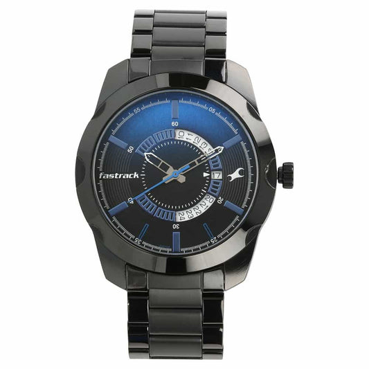 NR3123NM01 ALL NIGHTERS BLACK DIAL METAL STRAP WATCH - Kamal Watch Company