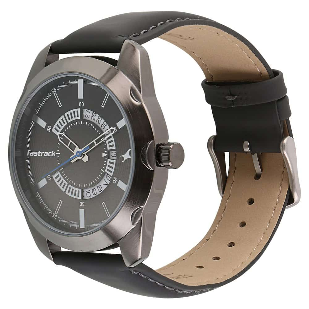 All nighters black dial leather strap watch sale