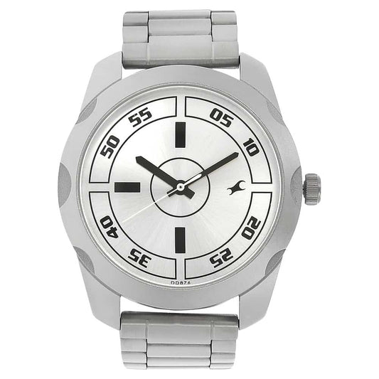 NR3123SM02 SILVER DIAL SILVER STAINLESS STEEL STRAP WATCH - Kamal Watch Company