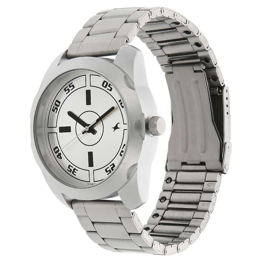 NR3123SM02 SILVER DIAL SILVER STAINLESS STEEL STRAP WATCH - Kamal Watch Company