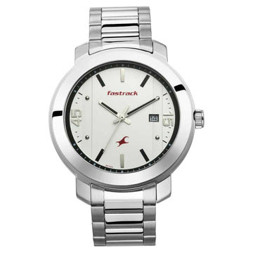 NR3246SM01 WHITE DIAL STAINLESS STEEL STRAP WATCH