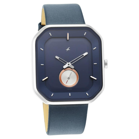 3272SL01 AFTER DARK BLUE DIAL LEATHER STRAP WATCH FOR GUYS