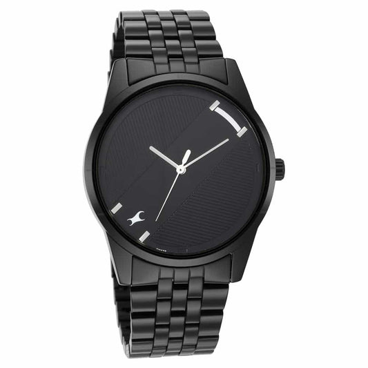 NR3277NM01 STUNNERS 3.0 BLACK DIAL METAL STRAP WATCH - Kamal Watch Company