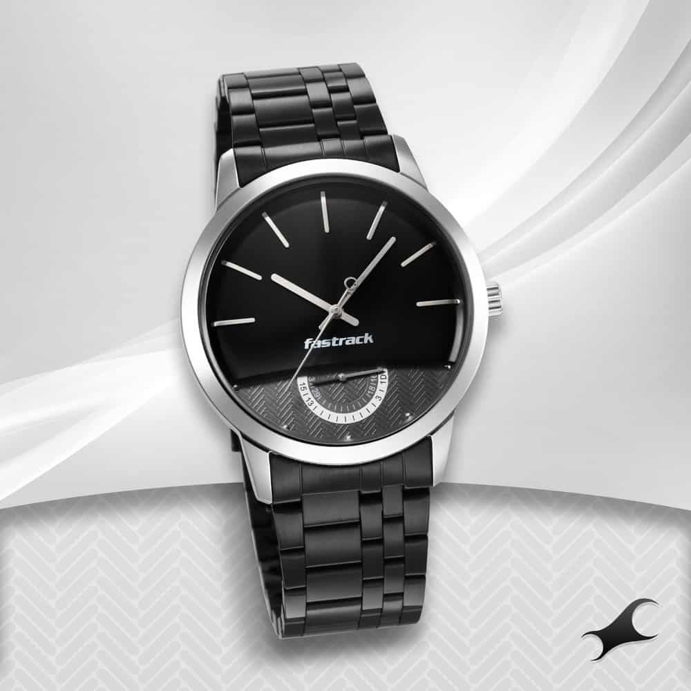 NR3289KM01 OPULENCE GRAY DIAL STAINLESS STEEL STRAP WATCH