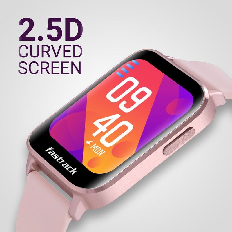 38073AP03 Fastrack Reflex Curv Pink: Health & Sleep Tracker with Bold Curved Display Smartwatch