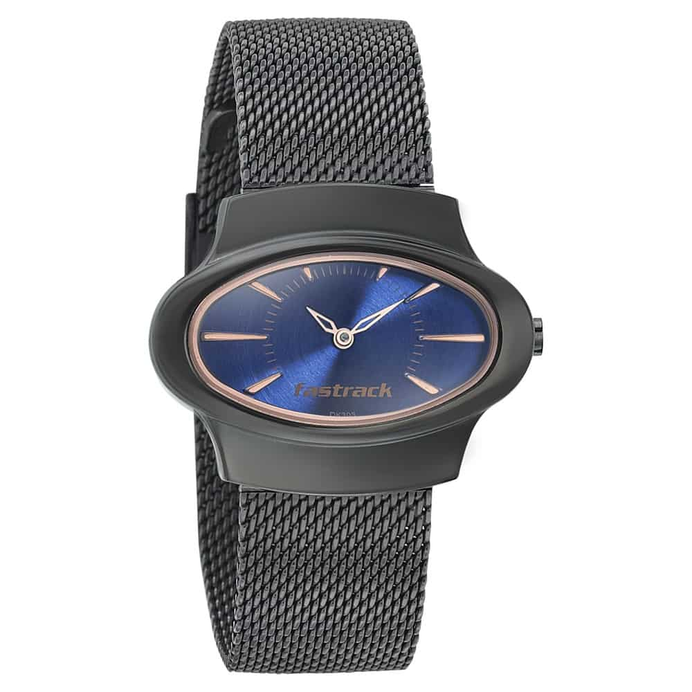 NR6004QM01 BLUE DIAL STAINLESS STEEL STRAP WATCH