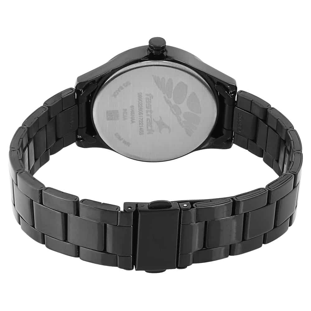 NR6165NM01 ALL NIGHTERS BLACK DIAL METAL STRAP WATCH - Kamal Watch Company