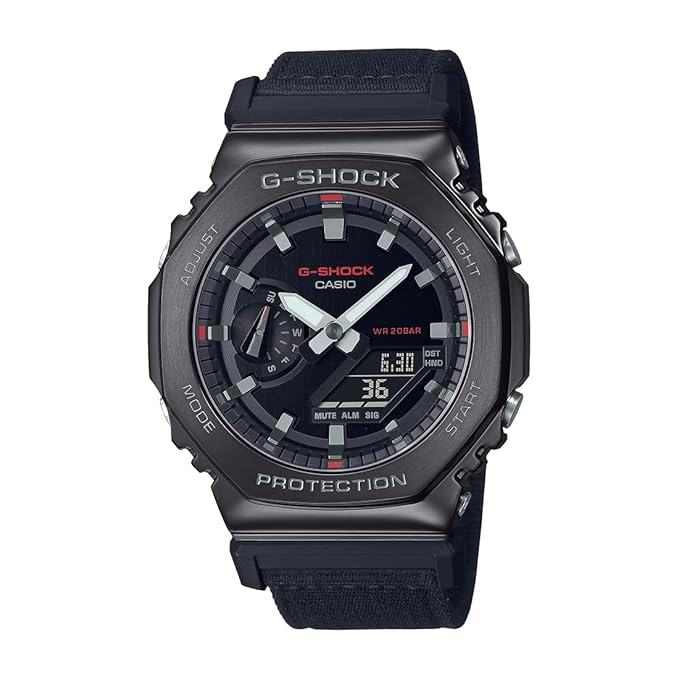 Casio G-Shock Gm-2100Cb-1Adr Black IP Black Analog-Digital Dial Black Cloth Band Men's Watch Shock and 200M Water Resistant G1373