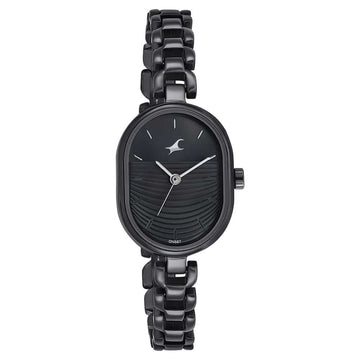 6258NM01 FASTRACK STYLE UP BLACK DIAL METAL STRAP WATCH FOR GIRLS - Kamal Watch Company