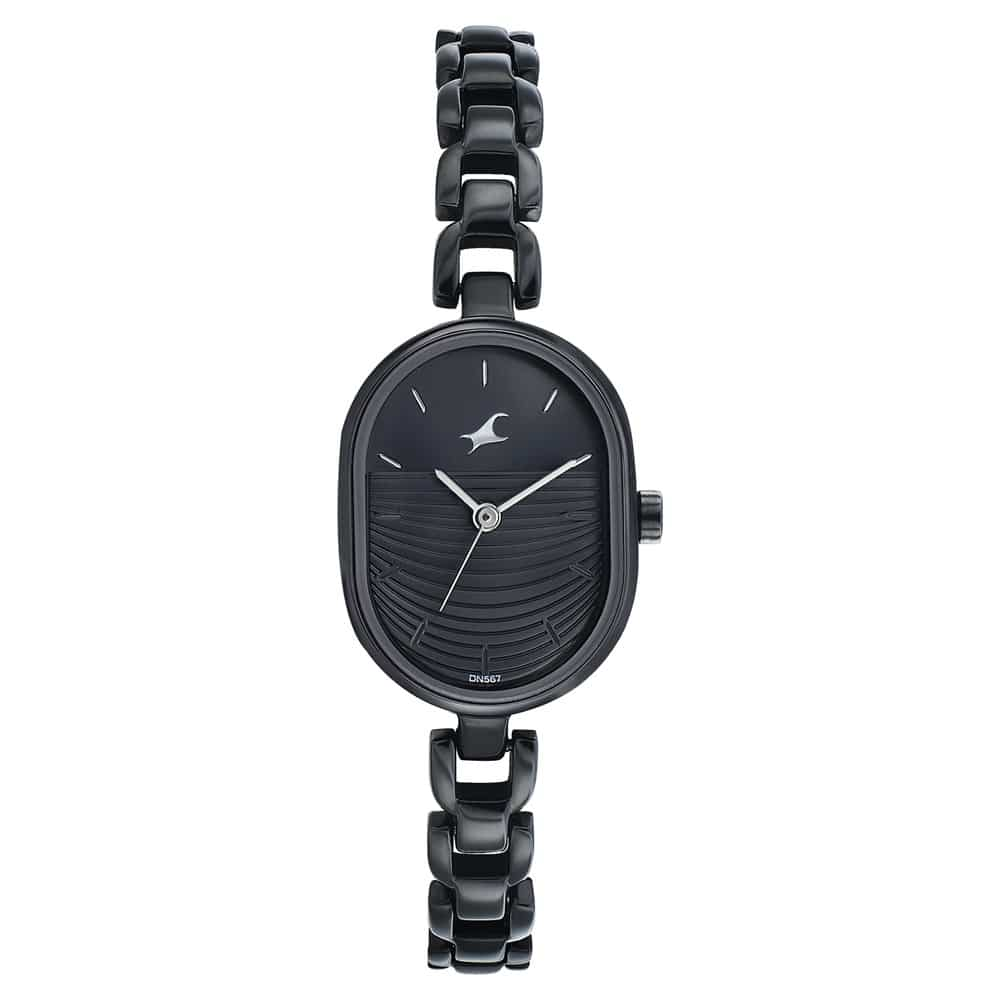 Black metal strap watches for online ladies