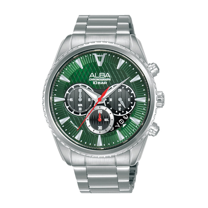 AT3J13X1 Green Textured Dial Chronograph - Kamal Watch Company