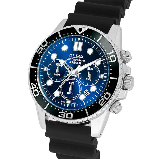 AT3J47X1 Cobalt Blue Dial with Black Bezel Chronograph