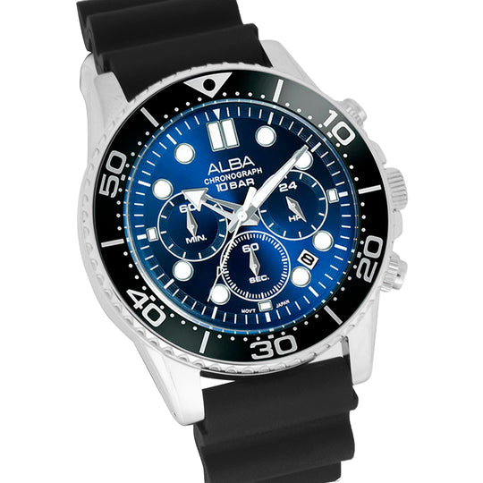 AT3J47X1 Cobalt Blue Dial with Black Bezel Chronograph