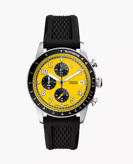 Sport Tourer Chronograph Black Silicone Watch