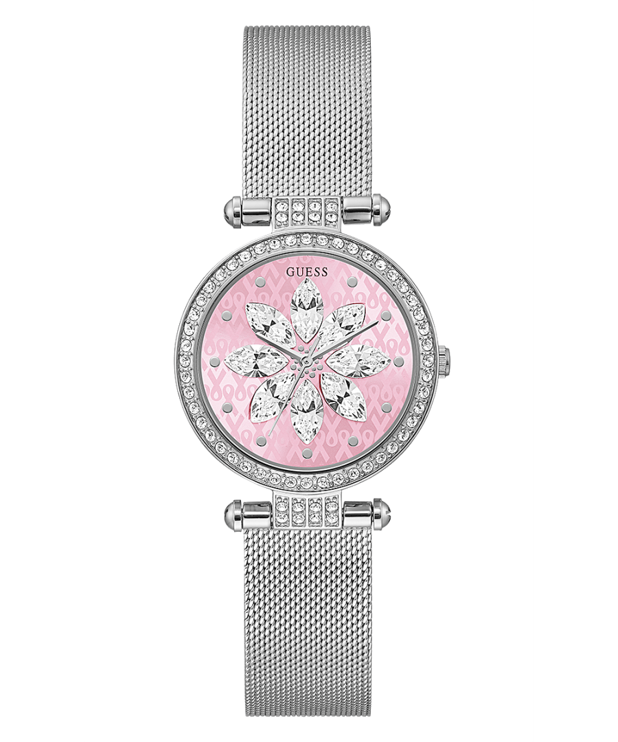 SPARKLING PINK LIMITED EDITION 32MM PINK & SILVER MESH WATCH