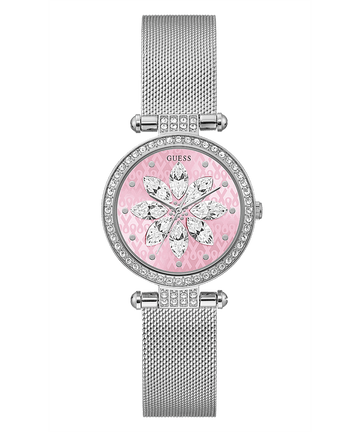 SPARKLING PINK LIMITED EDITION 32MM PINK & SILVER MESH WATCH - Kamal Watch Company