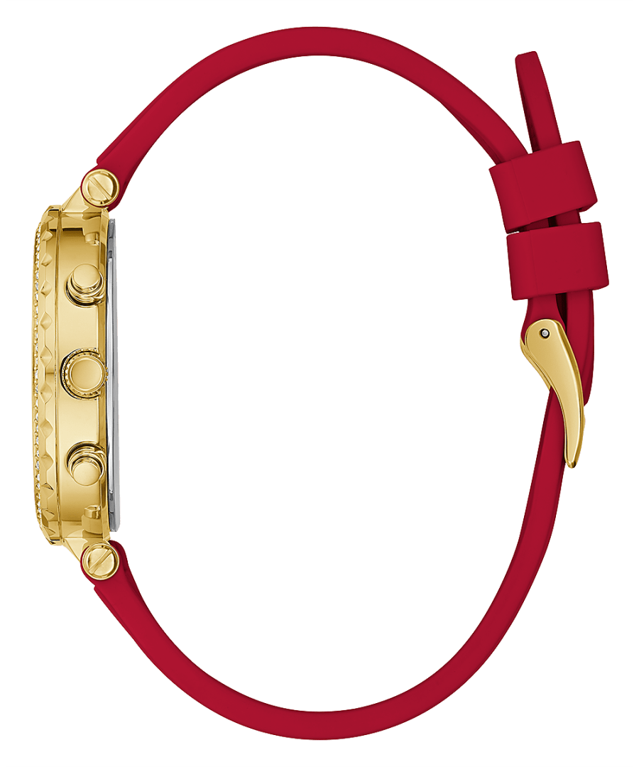 GOLD TONE CASE RED SILICONE WATCH - Kamal Watch Company