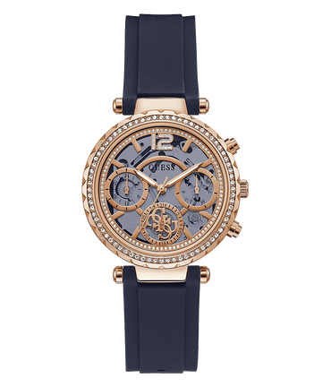 ROSE GOLD CASE NAVY SILICONE WATCH