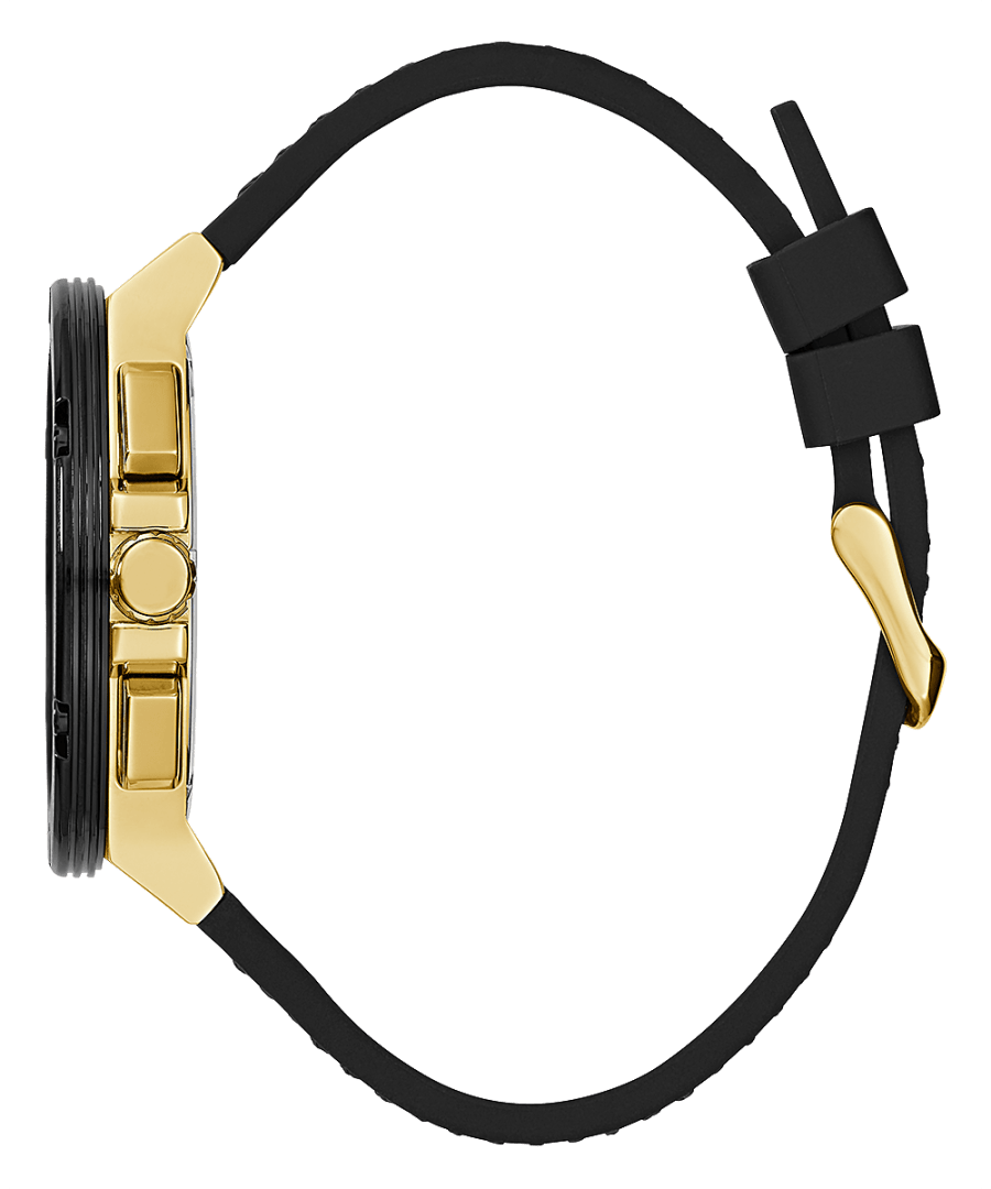 GOLD TONE CASE BLACK SILICONE WATCH - Kamal Watch Company