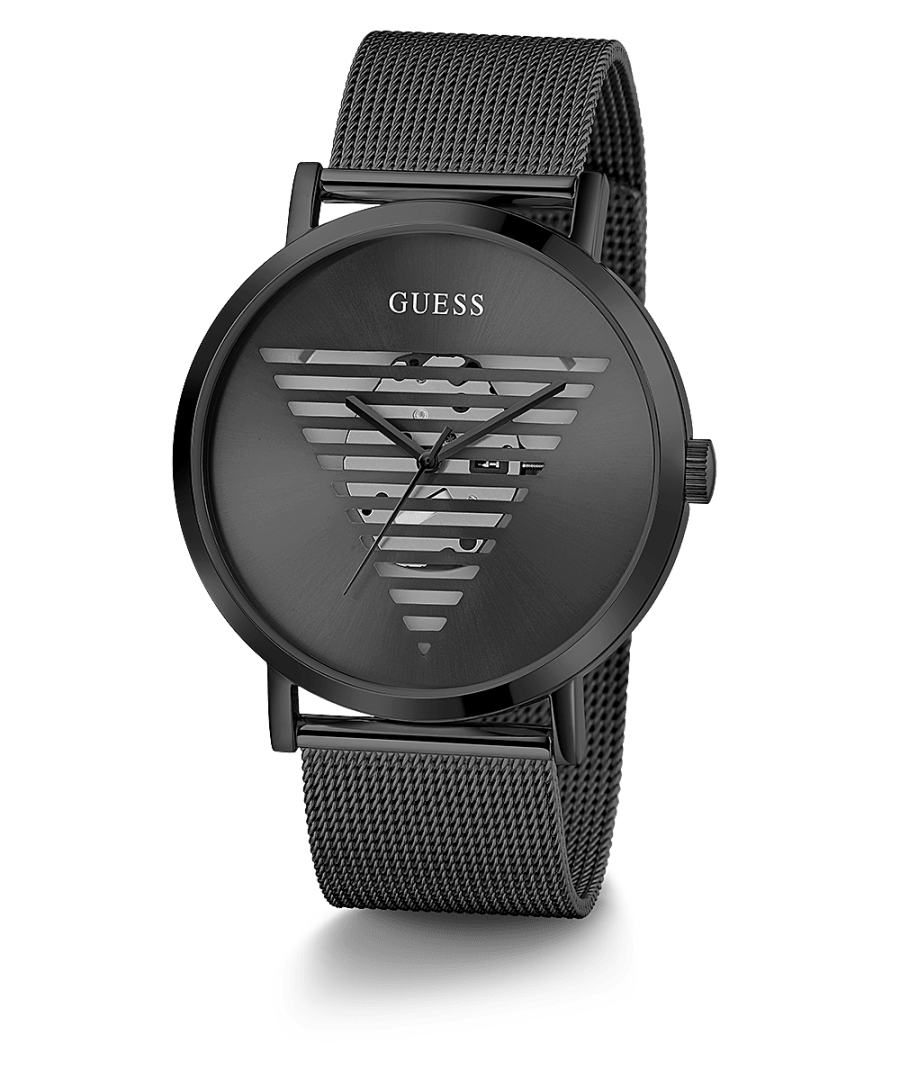 BLACK CASE BLACK STAINLESS STEEL/MESH WATCH - Kamal Watch Company