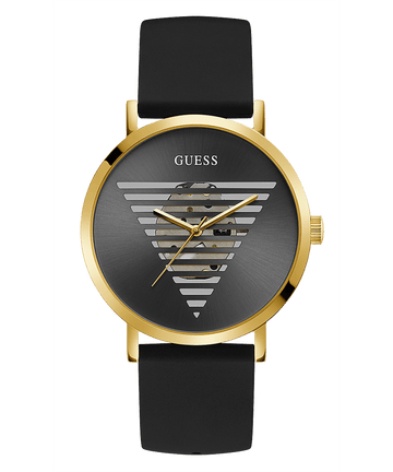 GOLD TONE CASE BLACK SILICONE WATCH - Kamal Watch Company