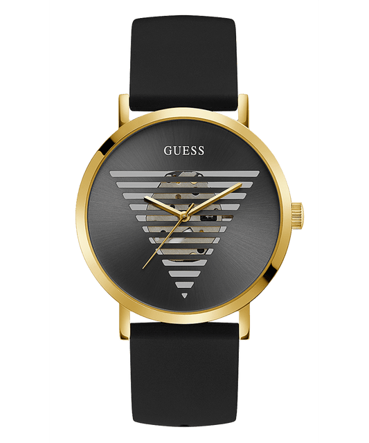 GOLD TONE CASE BLACK SILICONE WATCH-GOLD TONE CASE BLACK SILICONE WATCH - Kamal Watch Company