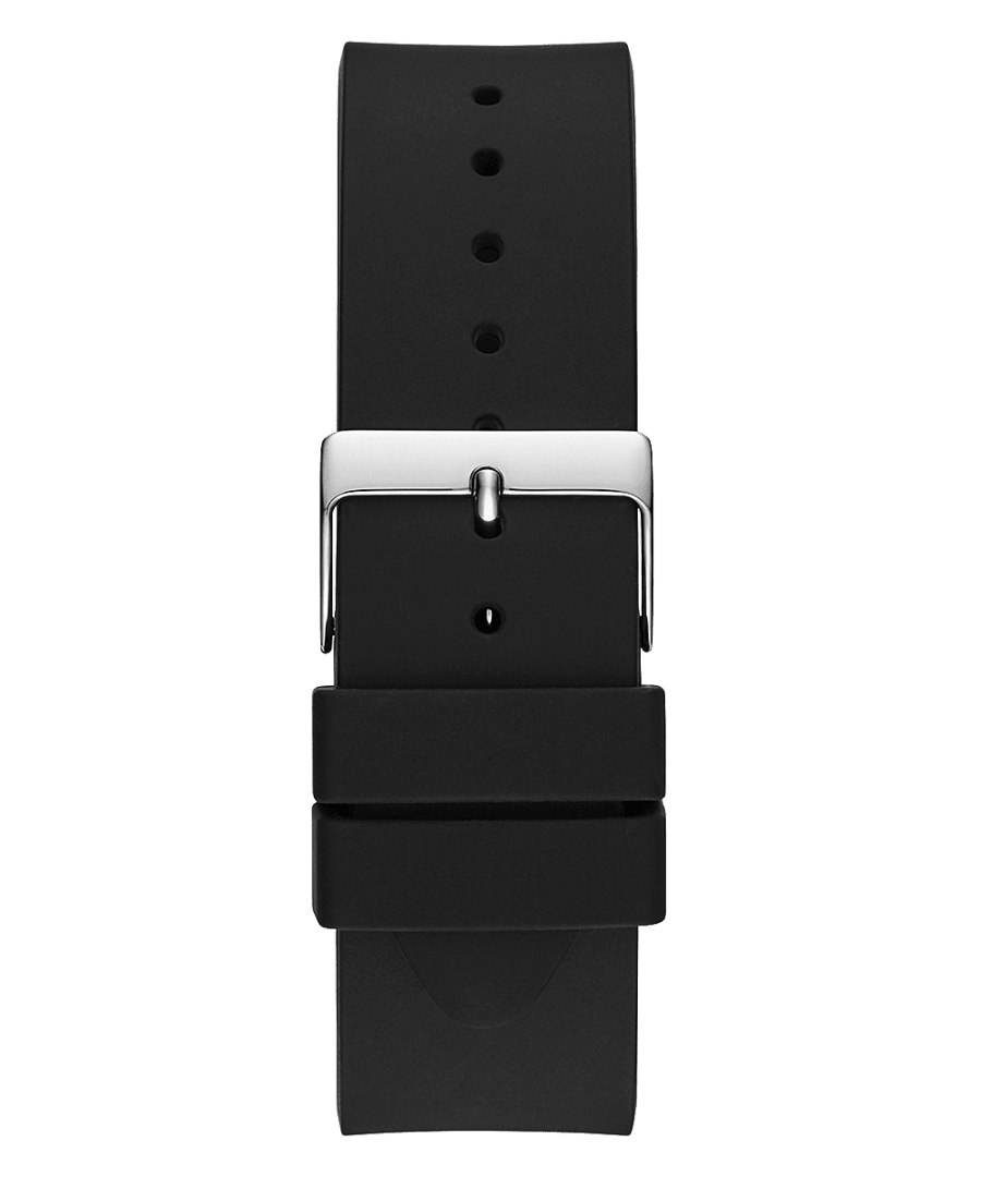 SILVER TONE CASE BLACK SILICONE WATCH - Kamal Watch Company