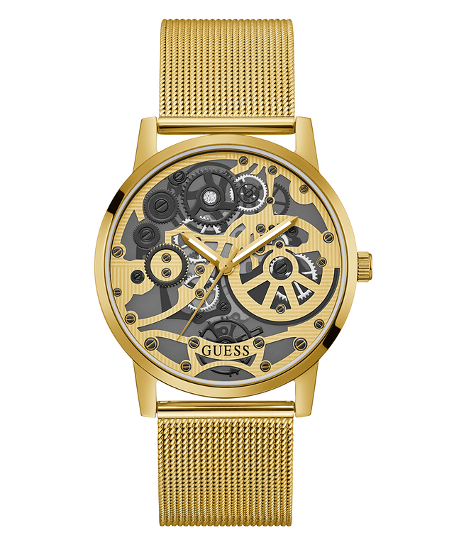 GUESS Mens Gold Tone Analog Watch-GW0538G2