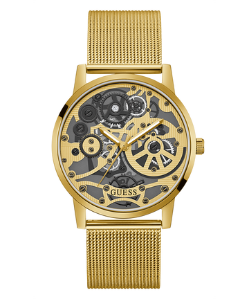 GUESS Mens Gold Tone Analog Watch-GW0538G2