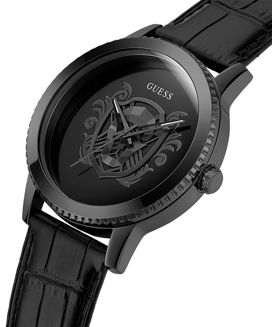 BLACK CASE BLACK LEATHER WATCH - Kamal Watch Company