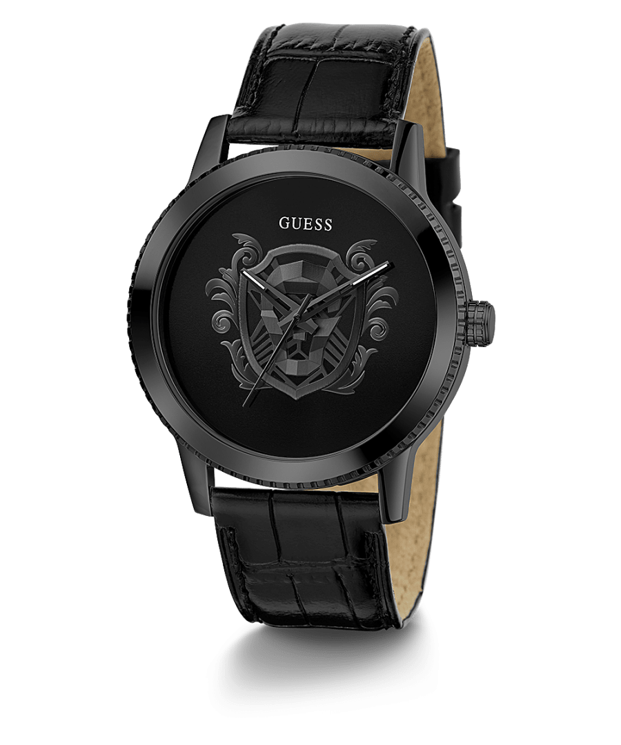 BLACK CASE BLACK LEATHER WATCH - Kamal Watch Company