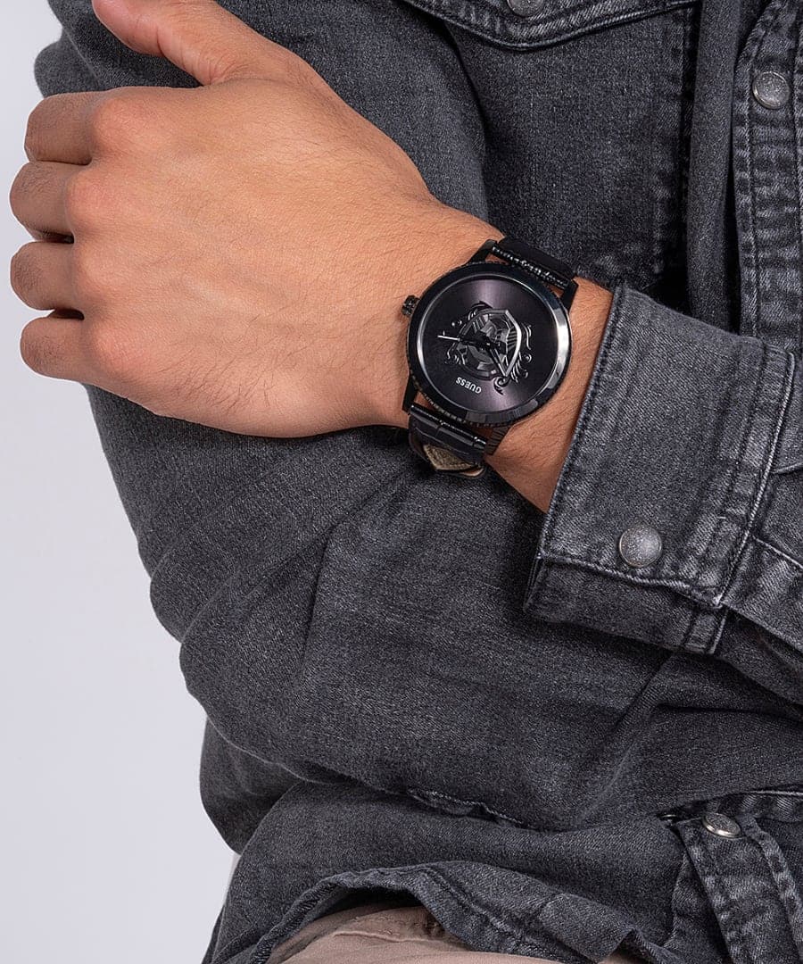 BLACK CASE BLACK LEATHER WATCH - Kamal Watch Company