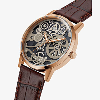 COFFEE CASE BROWN LEATHER WATCH-GW0570G2 - Kamal Watch Company