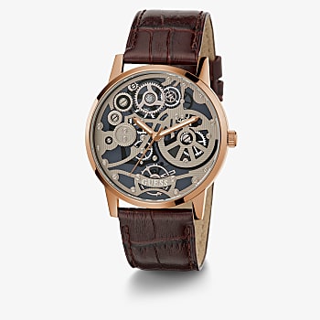 COFFEE CASE BROWN LEATHER WATCH-GW0570G2 - Kamal Watch Company