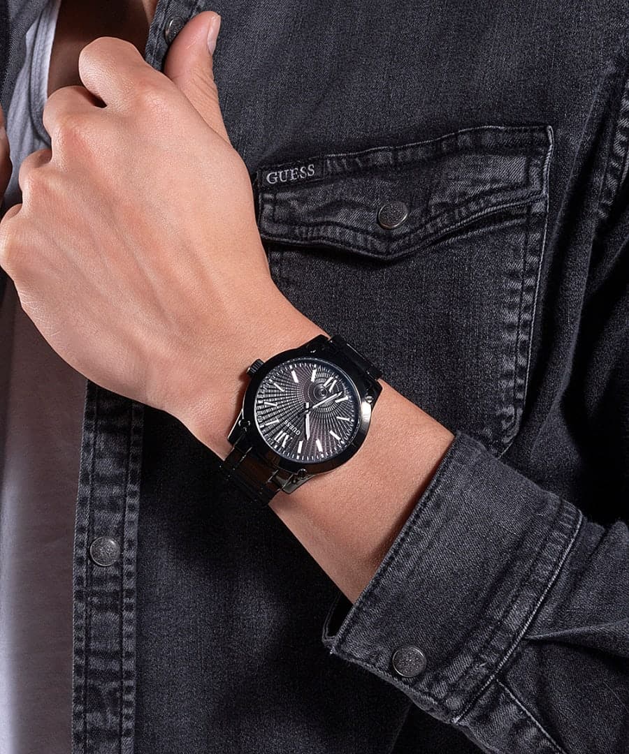 BLACK CASE BLACK STAINLESS STEEL WATCH - Kamal Watch Company