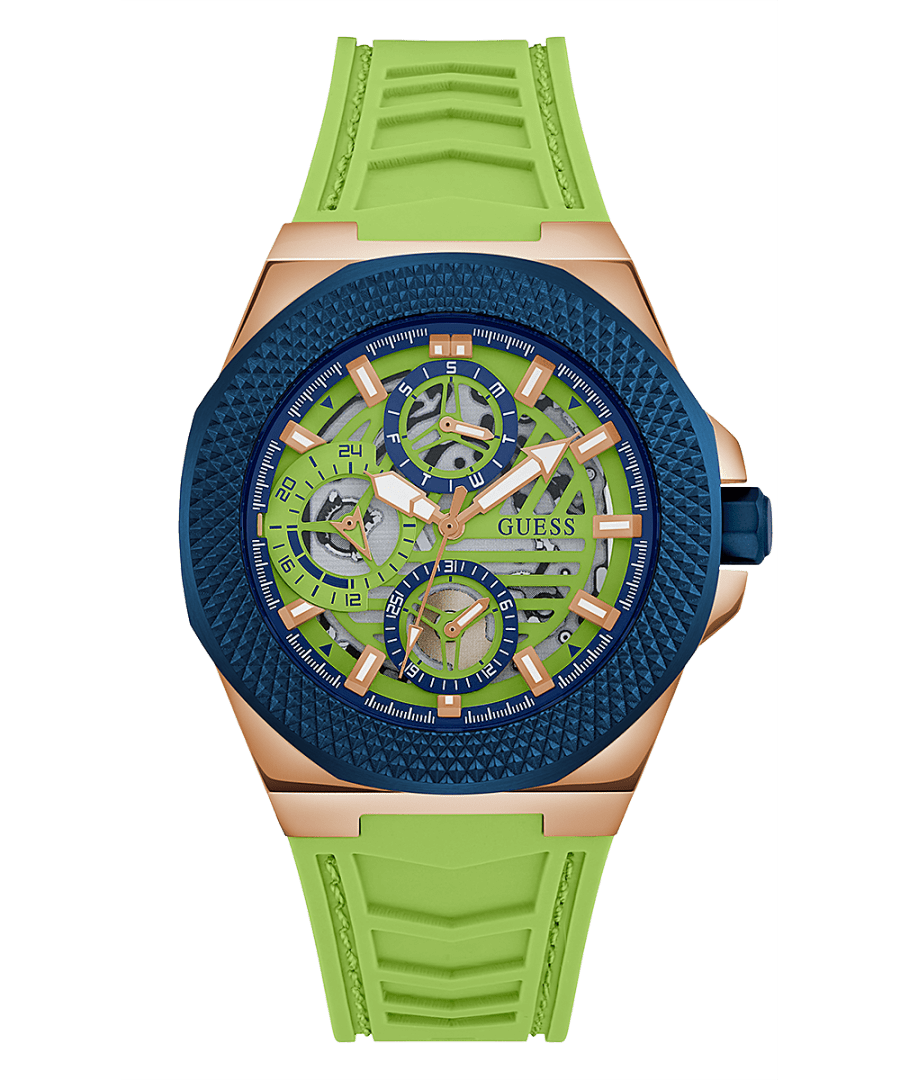 2-TONE CASE LIME GREEN SILICONE WATCH - Kamal Watch Company