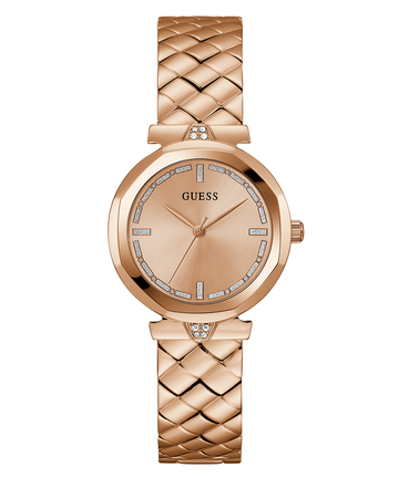 GUESS Ladies Rose Gold Tone Analog Watch-GW0613L3