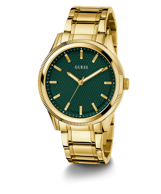 GUESS Mens Gold Tone Analog Watch-GW0626G2