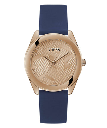 Guess Cubed Rose Gold Dial Round Case Analog Women Watch - GW0665L2