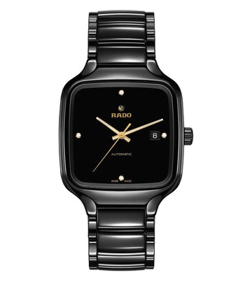 Rado True Square Automatic Men Black Diamond Dial Watch