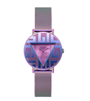 PURPLE CASE IRIDESCENT STAINLESS STEEL/MESH WATCH - Kamal Watch Company