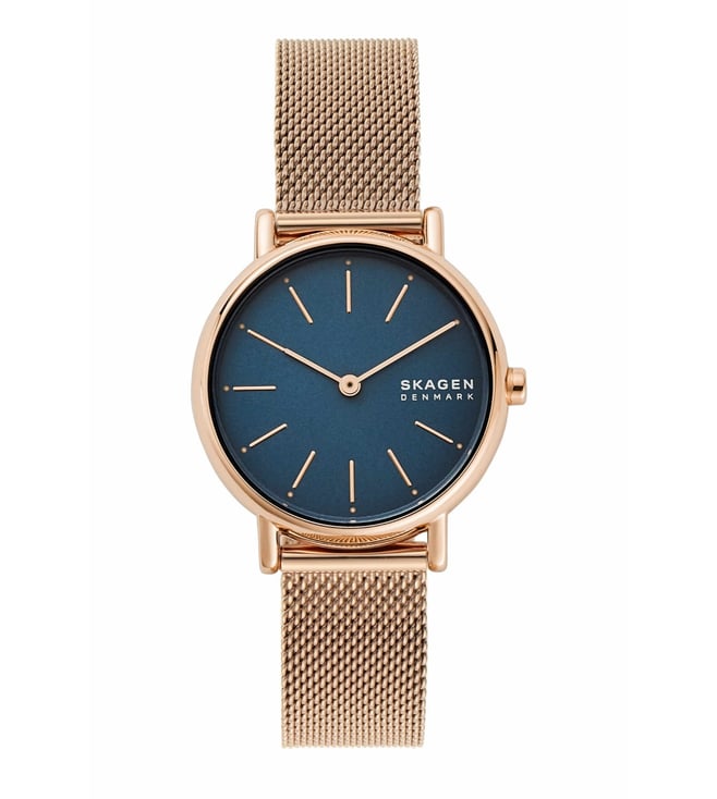 Skagen Signatur Two-Hand Rose-Tone Steel-Mesh Watch Skw2837