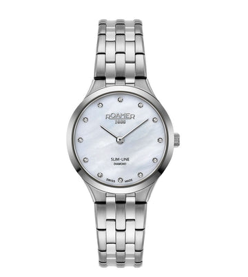 ROAMER 512847 41 89 20 Slim-Line Diamond Watch for Women